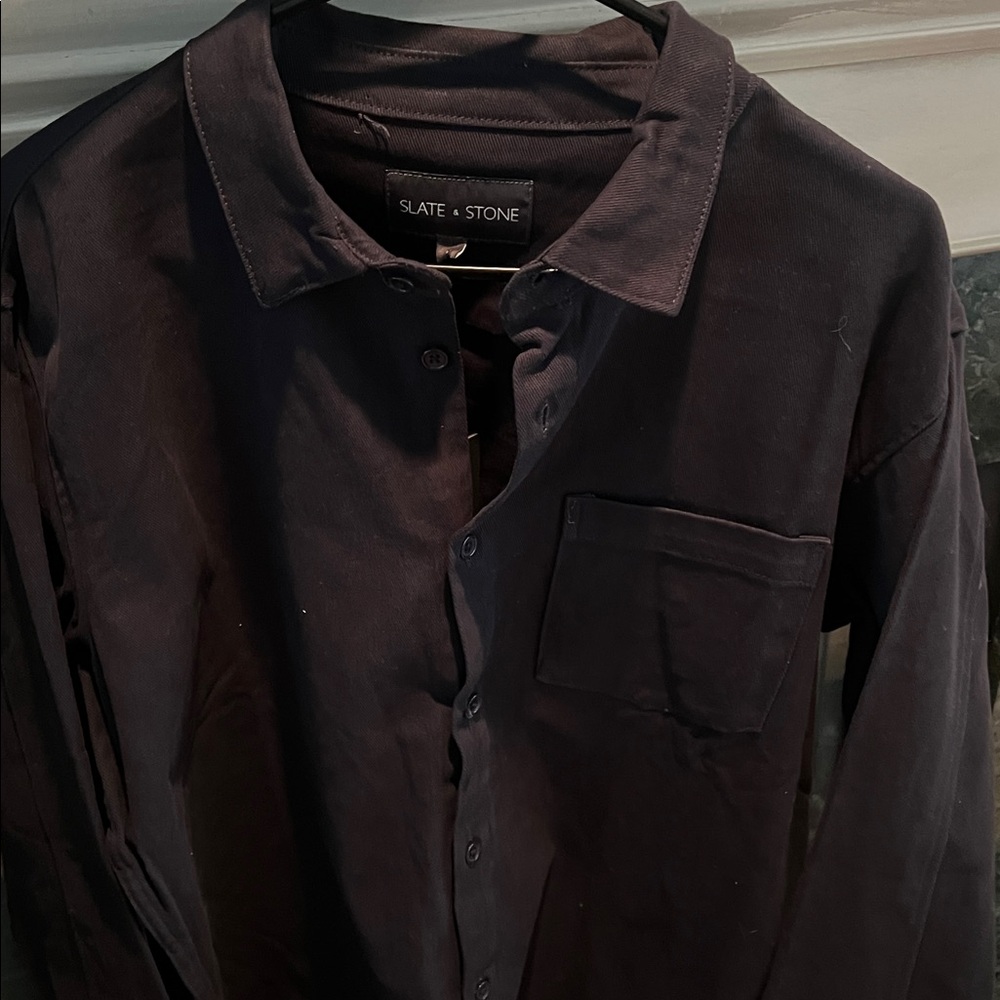 Slate & Stone Navy Button up !Mens M oversized can wear as jkt